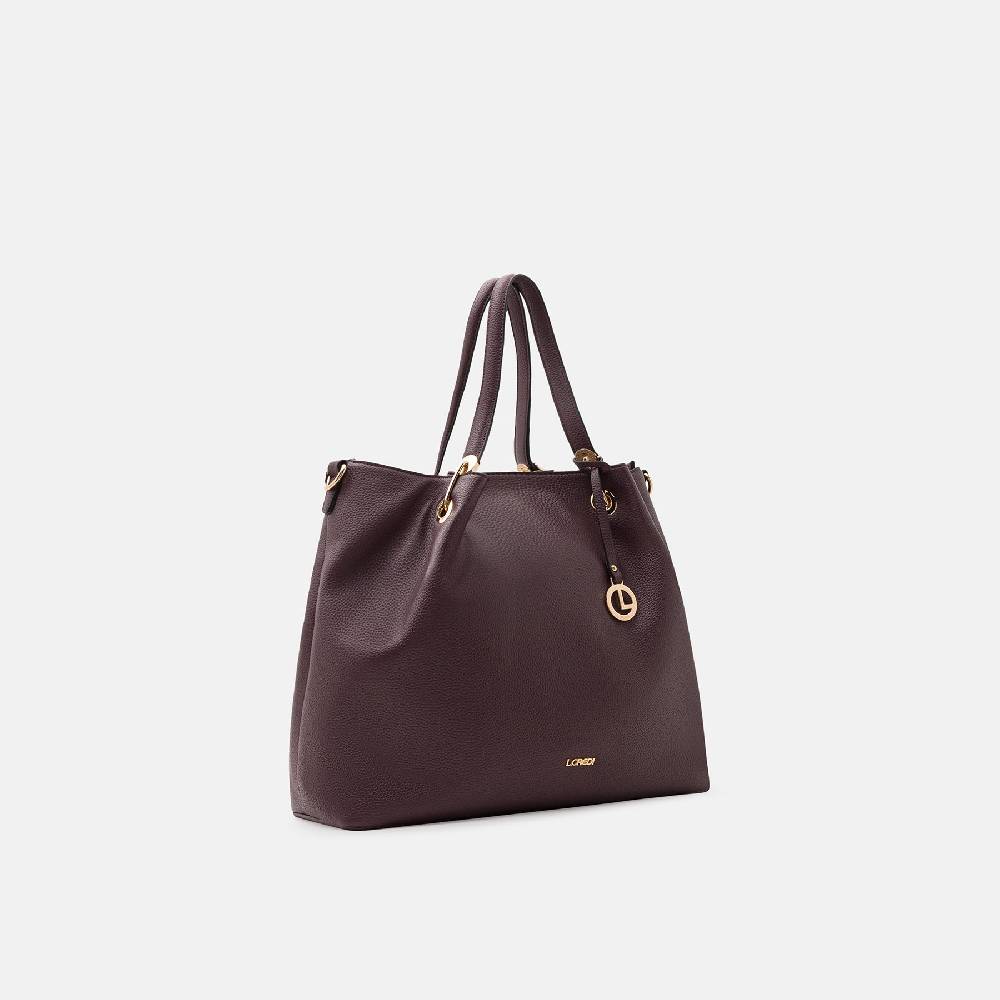 L. Credi Ebony Shopper dark plum Hotsell