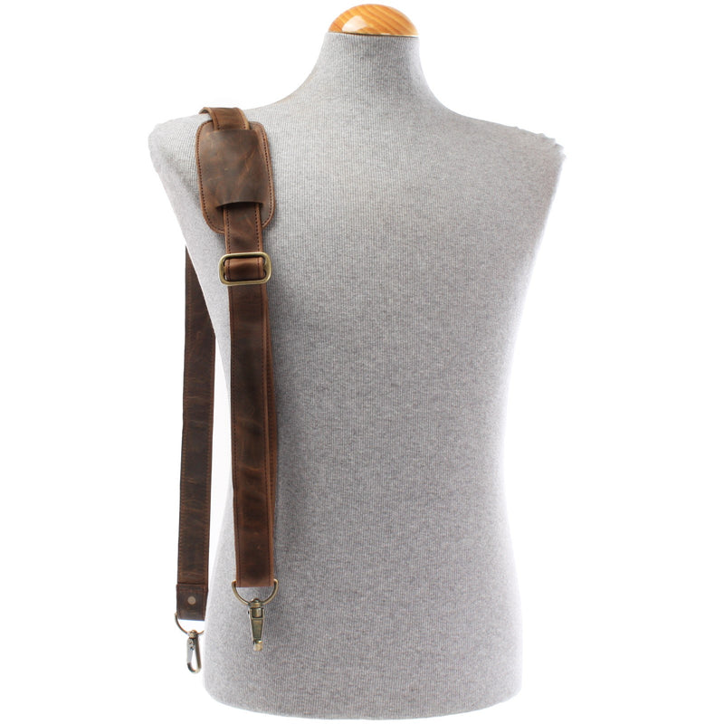 Leconi Trageriemen Leder schlamm breit 150cm LEC-R3 50% Rabatt mit kostenlosem Versand