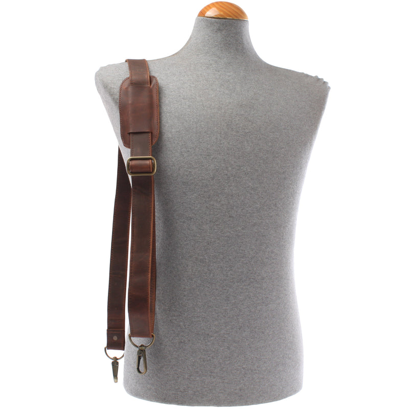 Leconi Trageriemen Leder braun breit 150cm LEC-R3 Clearance-Verkauf