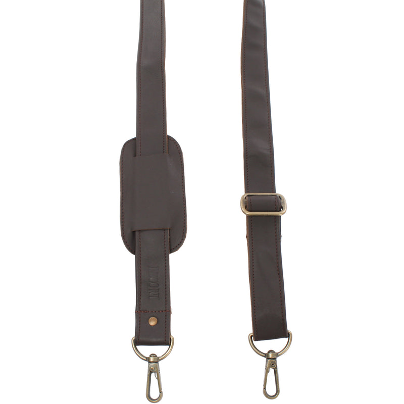 Leconi Trageriemen Leder dunkelbraun breit 150cm LEC-R3 Kostenloser Versand international