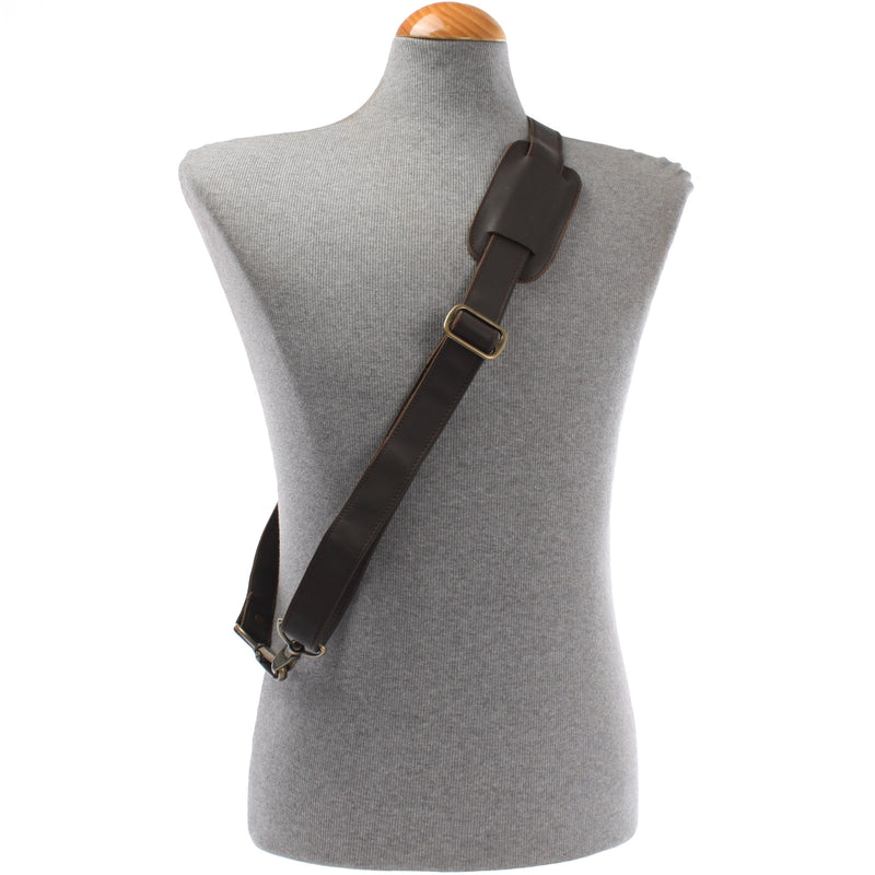 Leconi Trageriemen Leder dunkelbraun breit 150cm LEC-R3 Kostenloser Versand international
