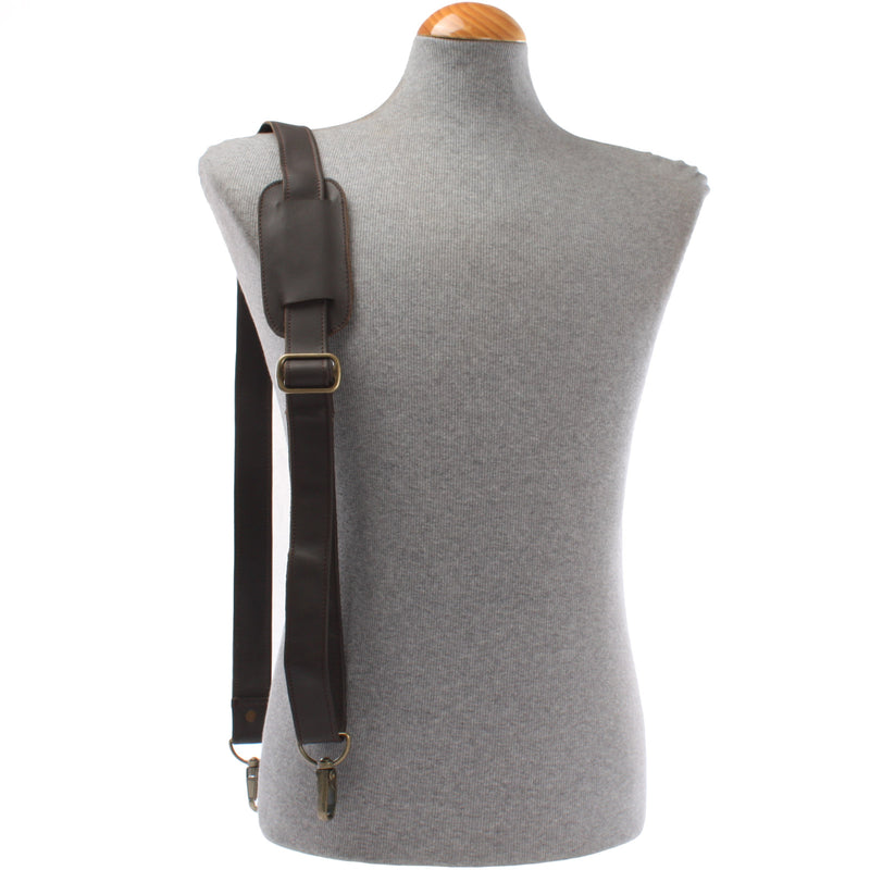 Leconi Trageriemen Leder dunkelbraun breit 150cm LEC-R3 Kostenloser Versand international