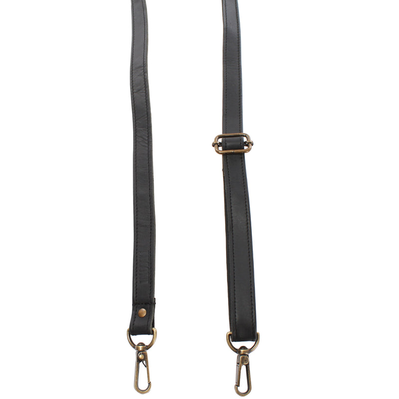 Leconi Trageriemen Leder schwarz schmal 150cm LEC-R4 Begrenzt auf 3 Tage