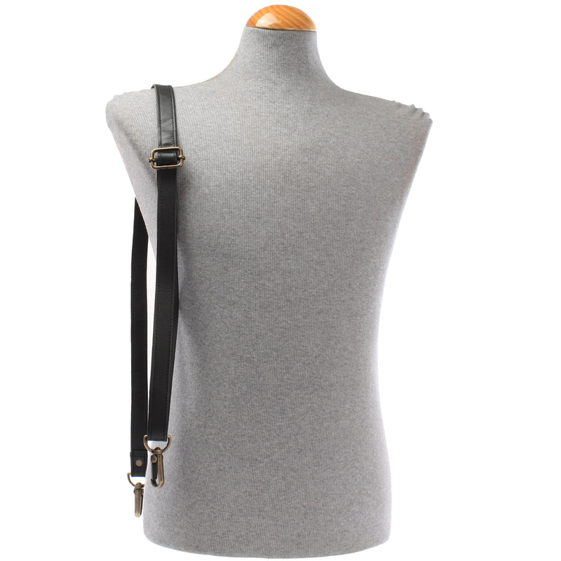 Leconi Trageriemen Leder schwarz schmal 150cm LEC-R4 Begrenzt auf 3 Tage