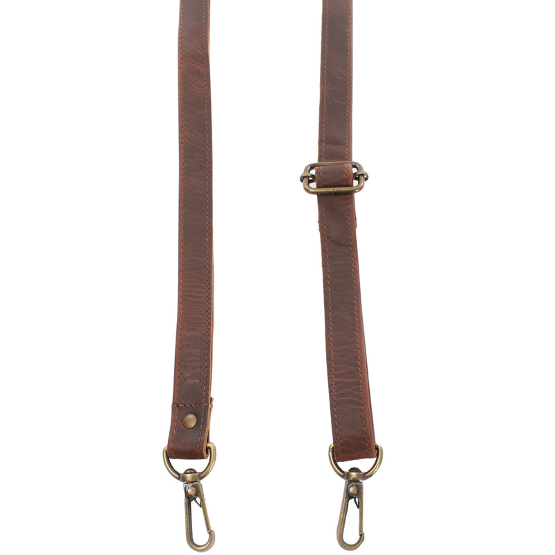 Leconi Trageriemen Leder braun schmal 150cm LEC-R4 zollfrei