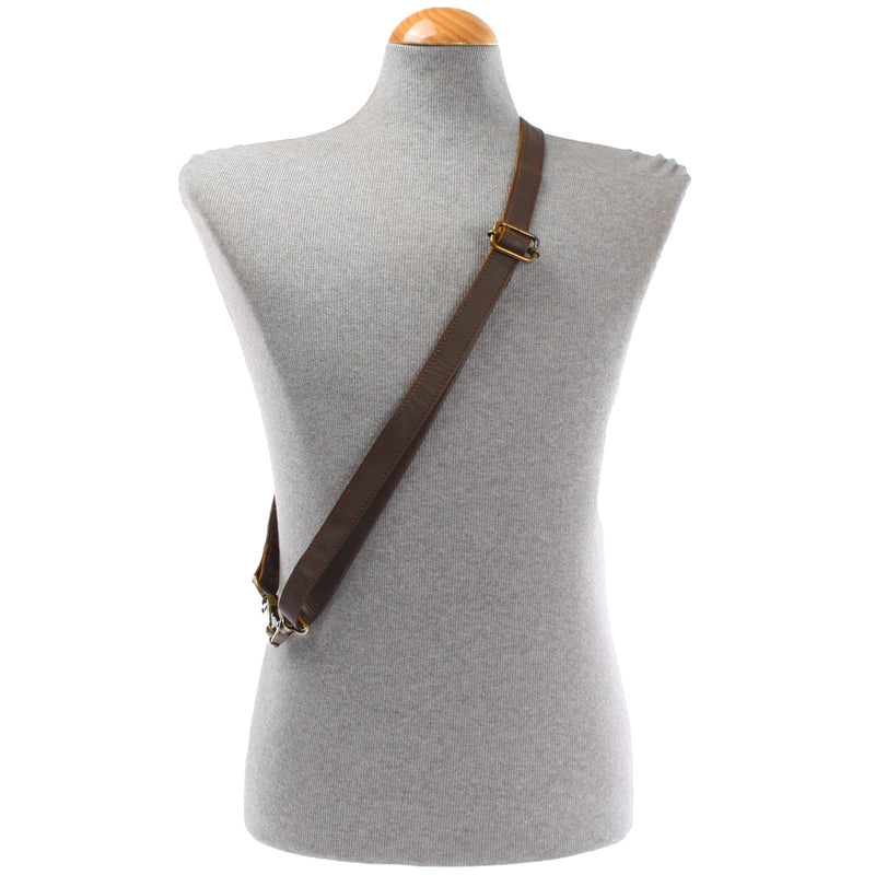Leconi Trageriemen Leder dunkelbraun schmal 150cm LEC-R4 Online