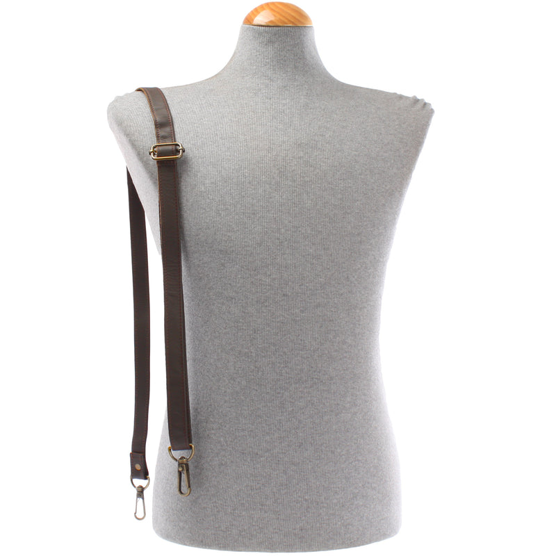 Leconi Trageriemen Leder dunkelbraun schmal 150cm LEC-R4 Online