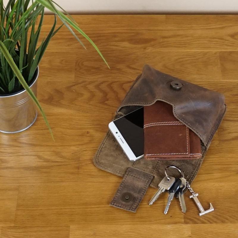 Leconi Gürteltasche Bauchtasche Hüfttasche Damen Herren Leder schlamm LE9005 Angebote