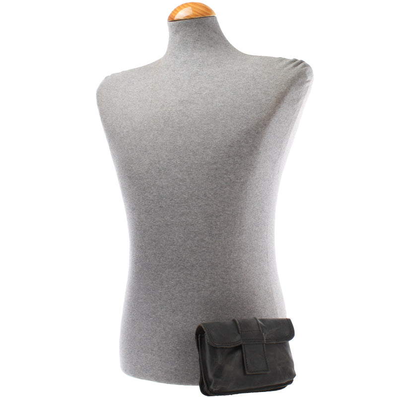 Leconi Gürteltasche Bauchtasche Hüfttasche Damen Herren Rindsleder grau LE9005 im Angebot