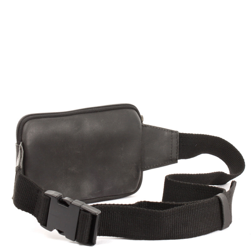 Leconi Gürteltasche Bauchtasche Hüfttasche Festivaltasche Büffelleder schwarz LE9015 Schlussverkauf