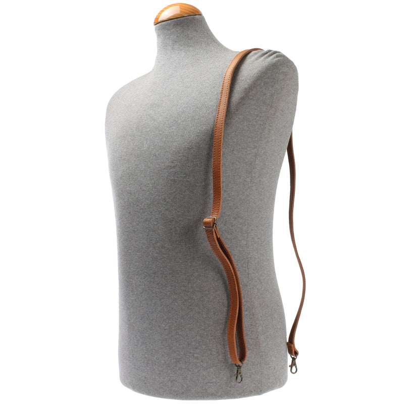 Leconi schmaler Trageriemen Schultergurt Leder 1,6cm x 150cm cognac LEC-R8 Fabrikverkauf