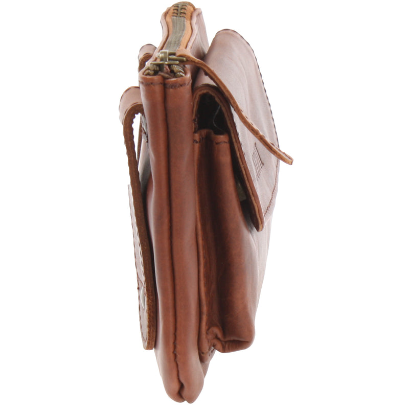Leconi Gürteltasche Bauchtasche Hüfttasche Damen Herren Rindsleder braun LE9019 Fabrik Onlineshop