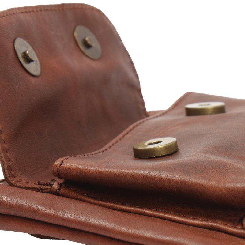 Leconi Gürteltasche Bauchtasche Hüfttasche Damen Herren Rindsleder braun LE9019 Fabrik Onlineshop