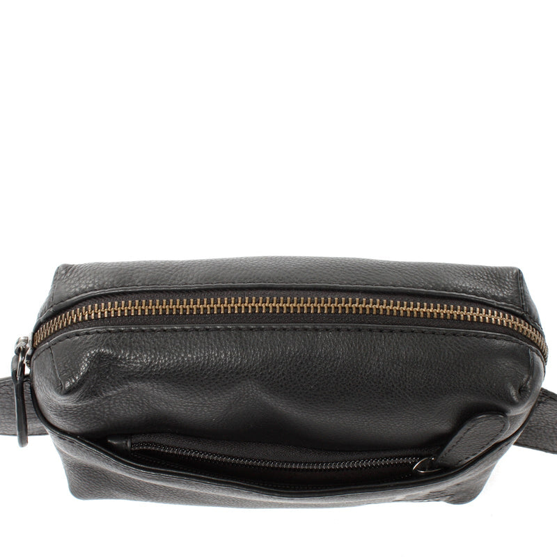 Leconi Gürteltasche Bauchtasche Hüfttasche Damen Herren Nappa Leder schwarz LE9029 Versandkostenfrei