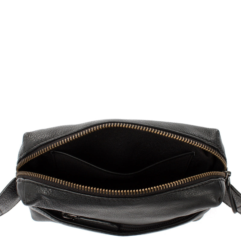 Leconi Gürteltasche Bauchtasche Hüfttasche Damen Herren Nappa Leder schwarz LE9029 Versandkostenfrei