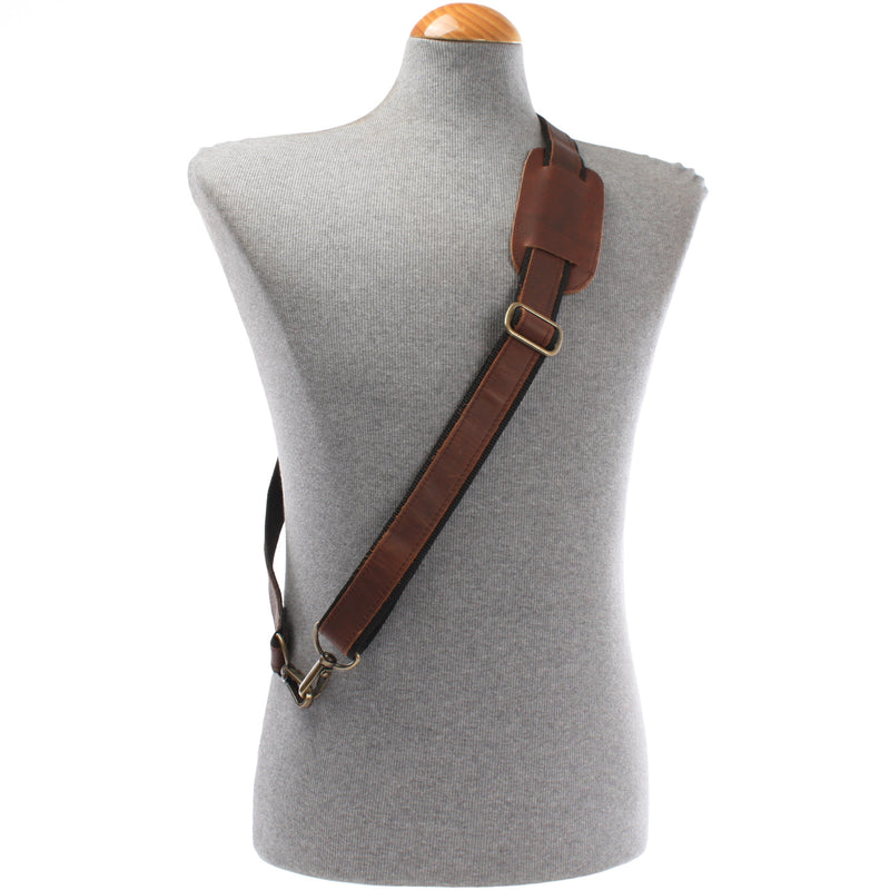 Leconi Trageriemen Leder braun - schwarz 150cm LEC-R2 Preisnachlass
