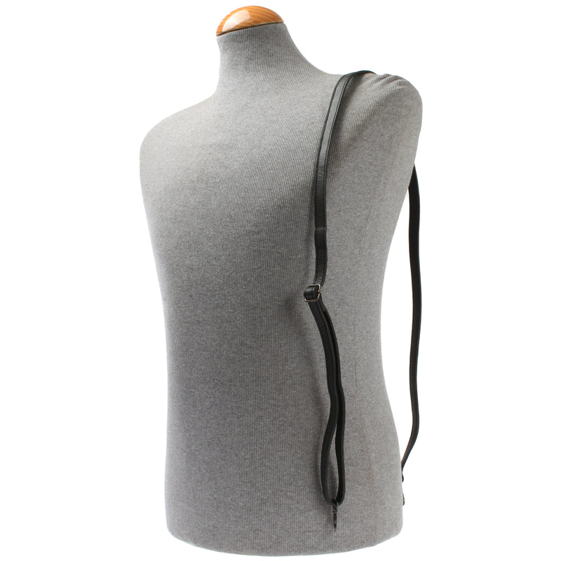 Leconi schmaler Trageriemen Schultergurt Leder 1,6cm x 150cm schwarz LEC-R8 Saisonschlussverkauf