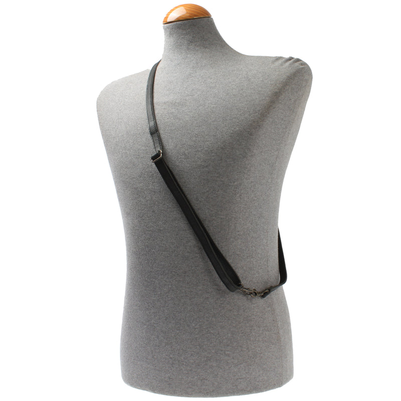 Leconi schmaler Trageriemen Schultergurt Leder 1,6cm x 150cm schwarz LEC-R8 Saisonschlussverkauf