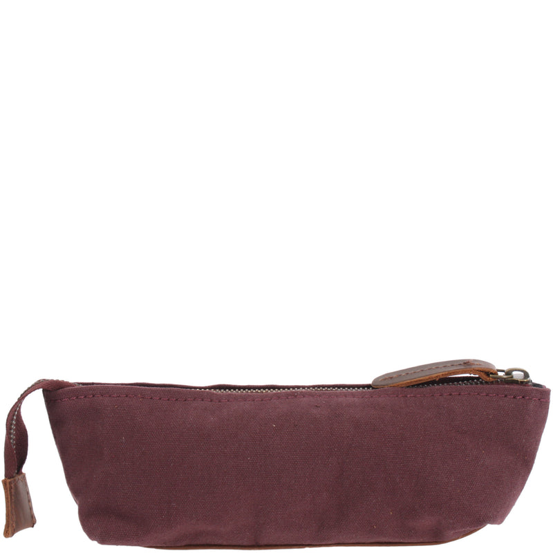 Leconi Stiftemappe Federtasche Stifteetui Federmappe Damen Herren Canvas Leder bordeaux LE9026 Cyber Monday
