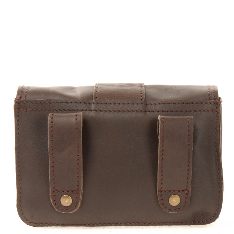 Leconi Gürteltasche Bauchtasche Hüfttasche Damen Herren Rindsleder dunkelbraun LE9005 Weihnachtsangebot