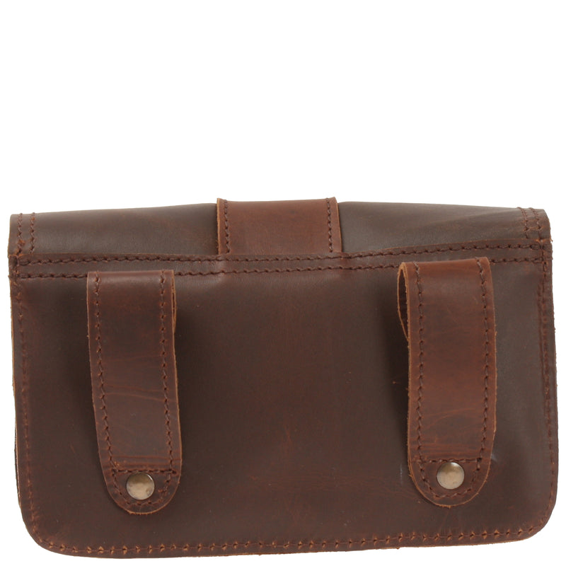 Leconi große Gürteltasche Bauchtasche Hüfttasche Damen Herren Rindsleder braun LE9030 Vatertagsangebot