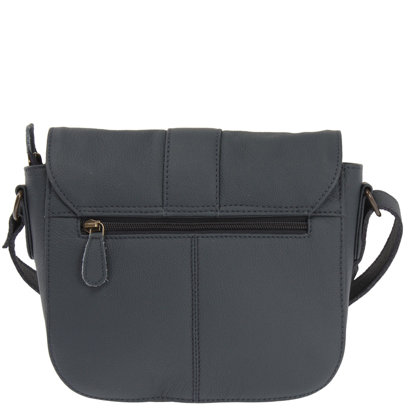 Leconi kleine Schultertasche Umhängetasche Damentasche Leder navy LE0074 Neueste Mode