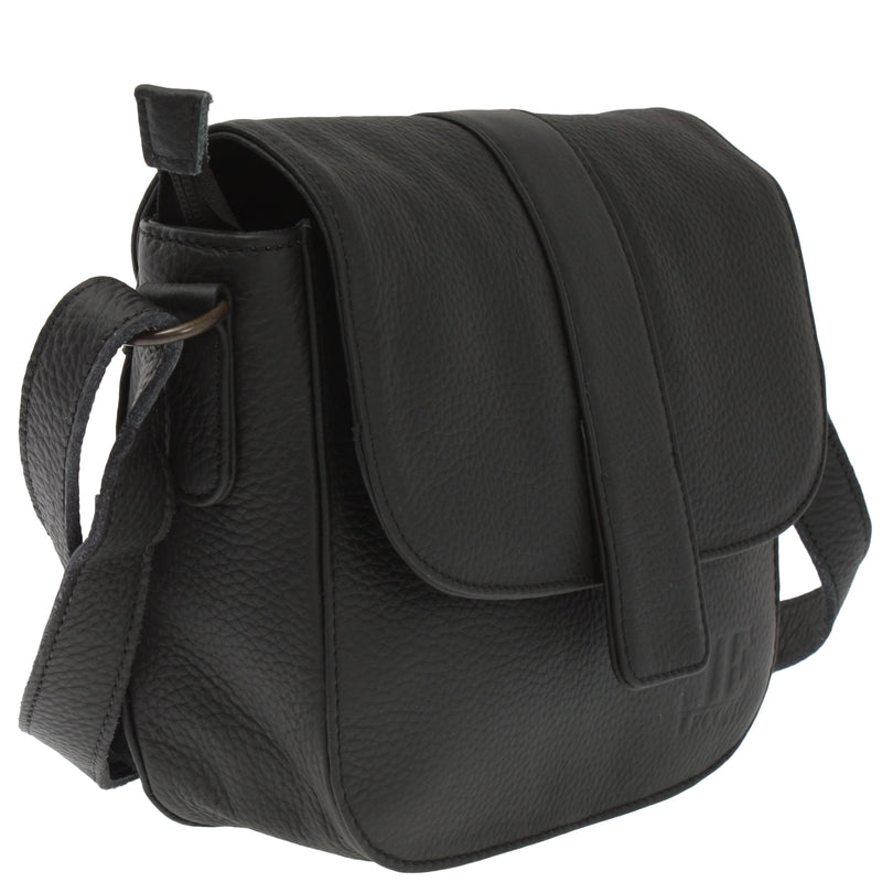 Leconi kleine Schultertasche Umhängetasche Damentasche Leder schwarz LE0074 Online Outlet