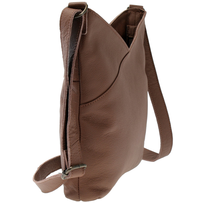 Leconi Damentasche Umhängetasche Handtasche Leder rehbraun LE0065 Zeitlich begrenztes Angebot