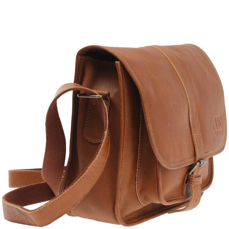 Leconi Umhängetasche Schultertasche Freizeittasche Büffelleder cognac LE3085 Exklusive Angebote