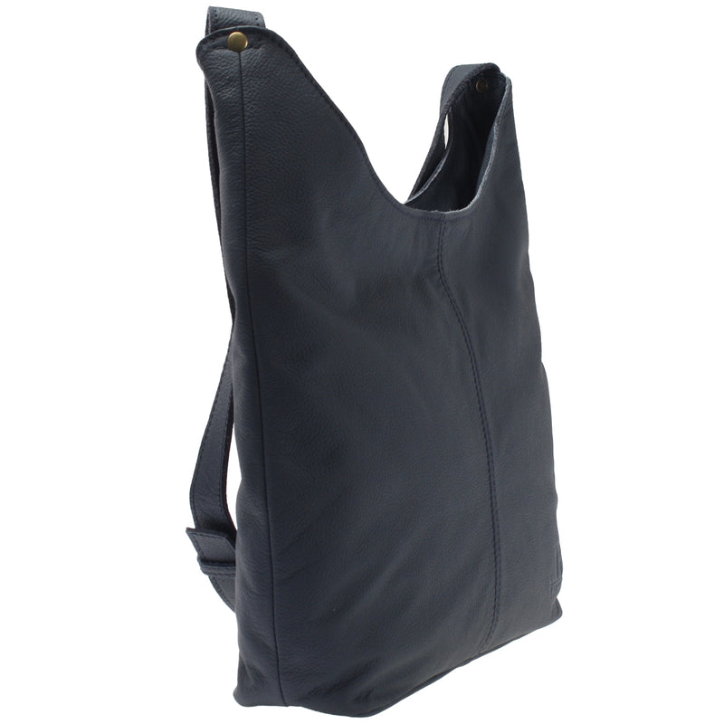 Leconi mittlere Umhängetasche Schultertasche Beuteltasche Damentasche Leder navy LE0072 Blitzangebot