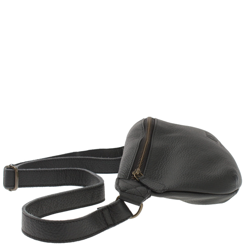 Leconi große Bauchtasche Umhängetasche Crossbody Ledertasche Leder schwarz LE3088 Saisonale Angebote