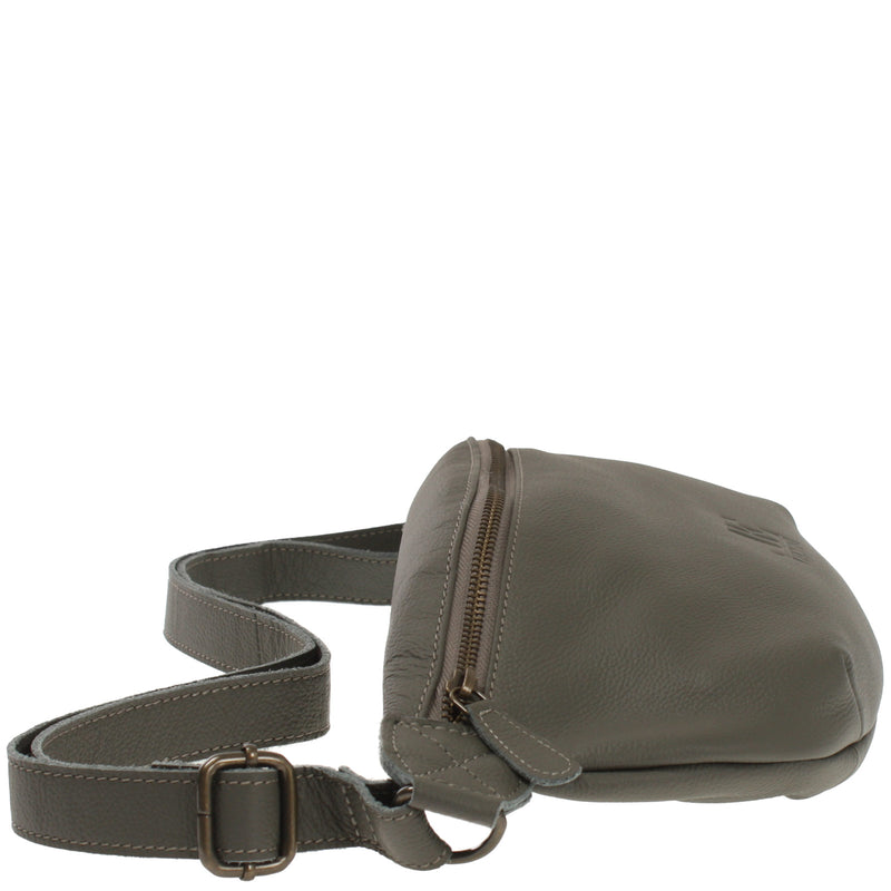 Leconi große Bauchtasche Umhängetasche Crossbody Ledertasche Leder oliv LE3088 Räumungsverkauf