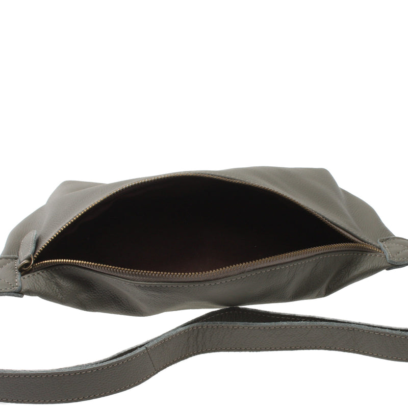 Leconi große Bauchtasche Umhängetasche Crossbody Ledertasche Leder oliv LE3088 Räumungsverkauf