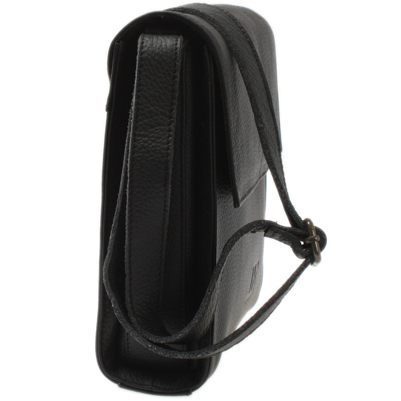 Leconi mittlere Schultertasche Umhängetasche Damentasche Leder schwarz LE3089 Tägliche Deals