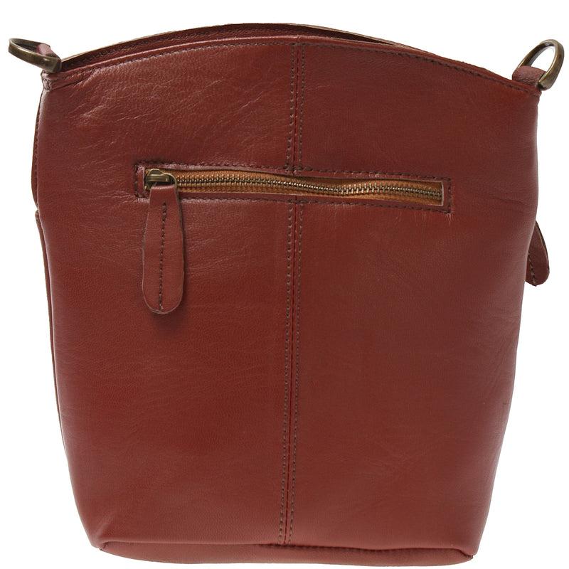 Leconi kleine Umhängetasche Schultertasche Freizeittasche Leder rotbraun LE3049 Riesige Ersparnisse