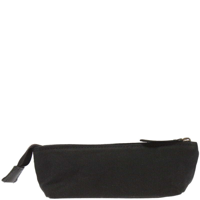 Leconi Stiftemappe Federtasche Stifteetui Federmappe Damen Herren Canvas Leder schwarz LE9026 VIP-Rabatte