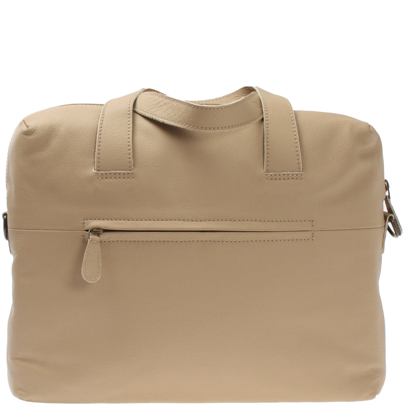 Leconi Schultertasche Henkeltasche Shopper DIN A4 Handtasche Damen Leder sand LE0059 Super Sparpreis
