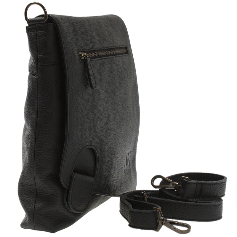 Leconi Umhängetasche Ledertasche Damen Schultertasche Leder schwarz LE3073 Kostenlose Rückgabe