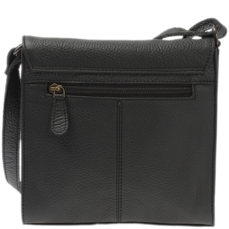 Leconi kleine Schultertasche Umhängetasche Damentasche Leder schwarz LE3082 Begrenzte Freigabe
