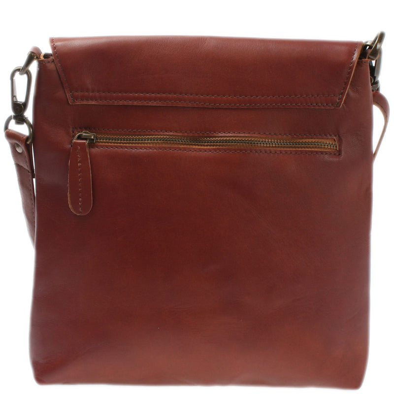 Leconi Umhängetasche Ledertasche Schultertasche Leder rotbraun LE3027 Letzte 3 Tage