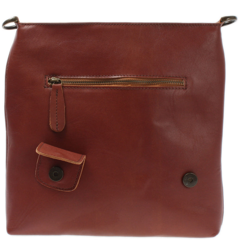 Leconi Umhängetasche Ledertasche Schultertasche Leder rotbraun LE3027 Letzte 3 Tage