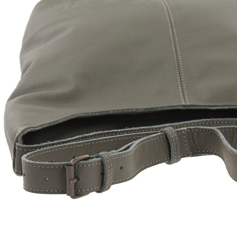 Leconi mittlere Umhängetasche Schultertasche Beuteltasche Damentasche Leder oliv LE0072 Letzter Tag