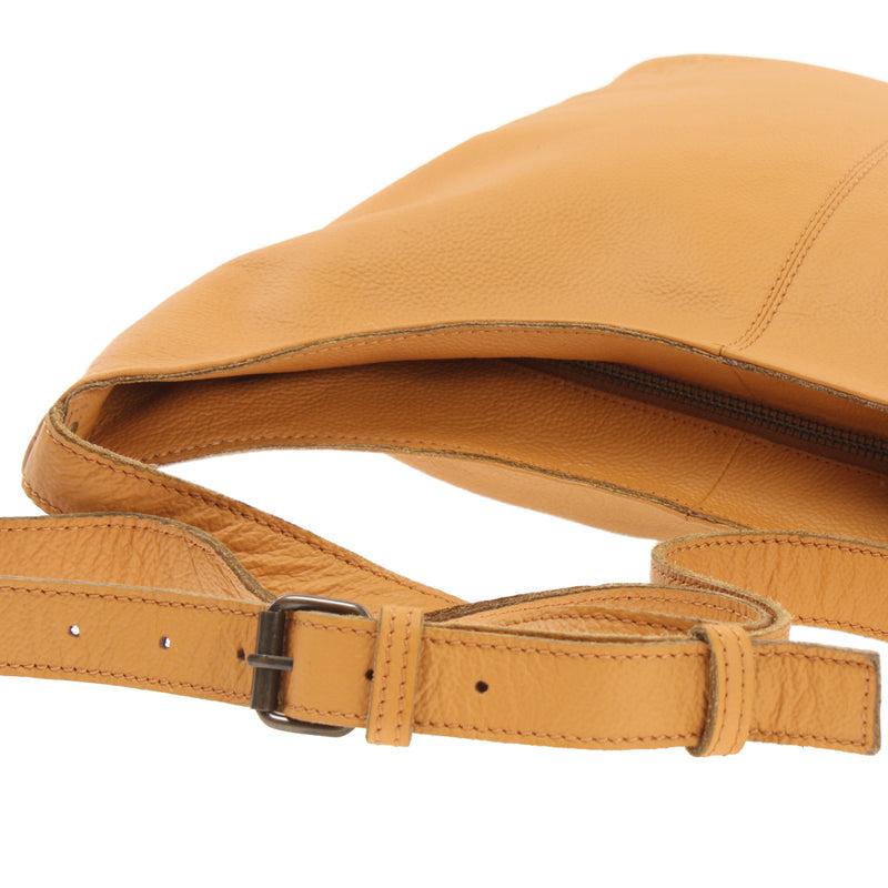 Leconi mittlere Umhängetasche Schultertasche Beuteltasche Damentasche Leder senf LE0072 Zeitbegrenzte Promotion