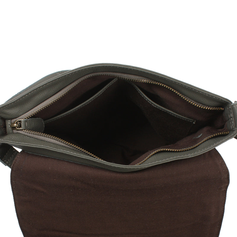 Leconi Umhängetasche Ledertasche Damen Schultertasche Leder oliv LE3073 Bis zu 50% Rabatt