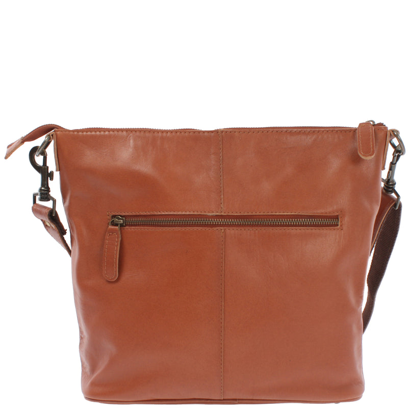 Leconi Umhängetasche Schultertasche Damentasche Ledertasche Leder cognac LE3067 Discount Store für neue Produkte