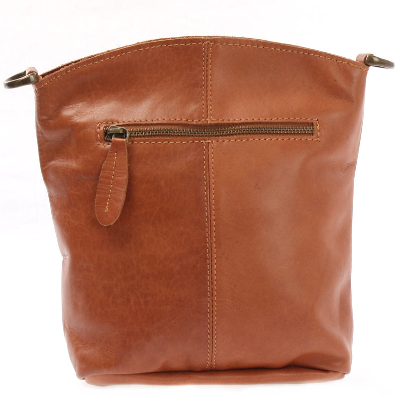 Leconi kleine Umhängetasche Schultertasche Freizeittasche Leder cognac LE3049 50% Rabatt mit kostenlosem Versand