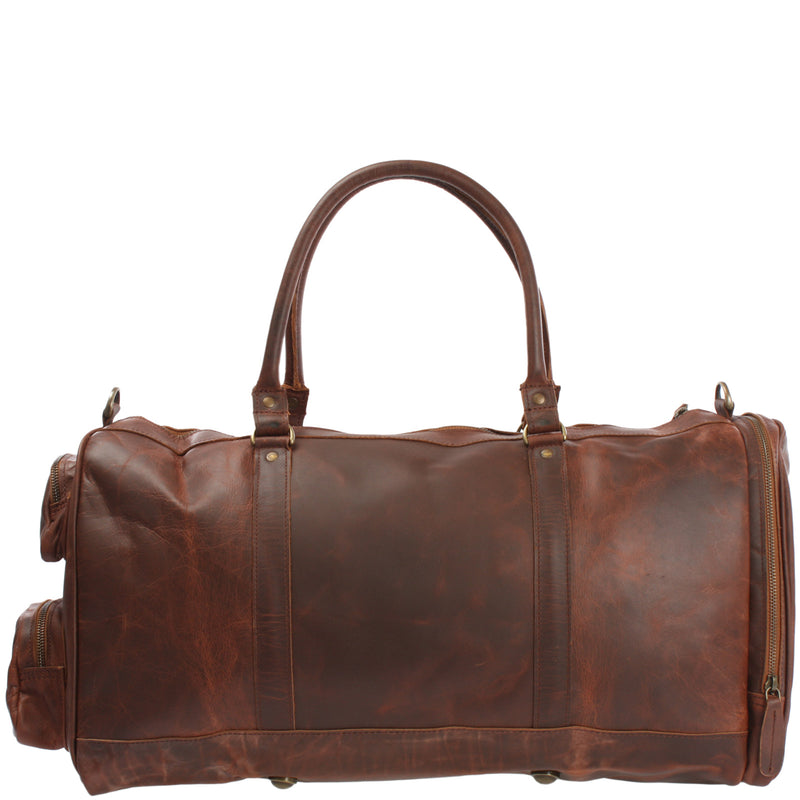 Leconi Reisetasche Weekender Sporttasche Damen Herren Leder braun LE2017 Kostenloser Versand international