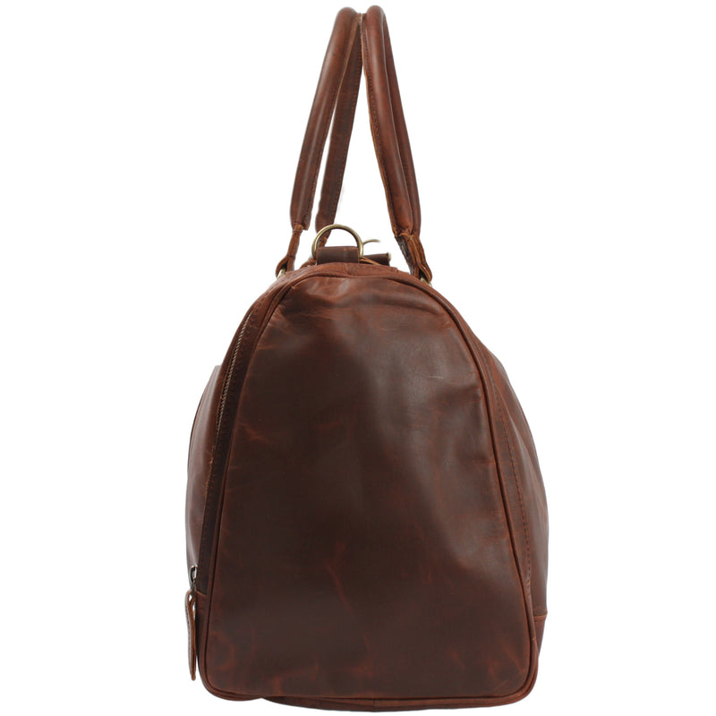 Leconi Reisetasche Weekender Sporttasche Damen Herren Leder braun LE2017 Kostenloser Versand international