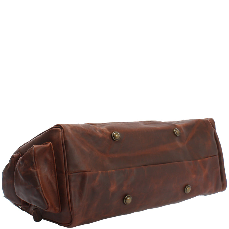 Leconi Reisetasche Weekender Sporttasche Damen Herren Leder braun LE2017 Kostenloser Versand international