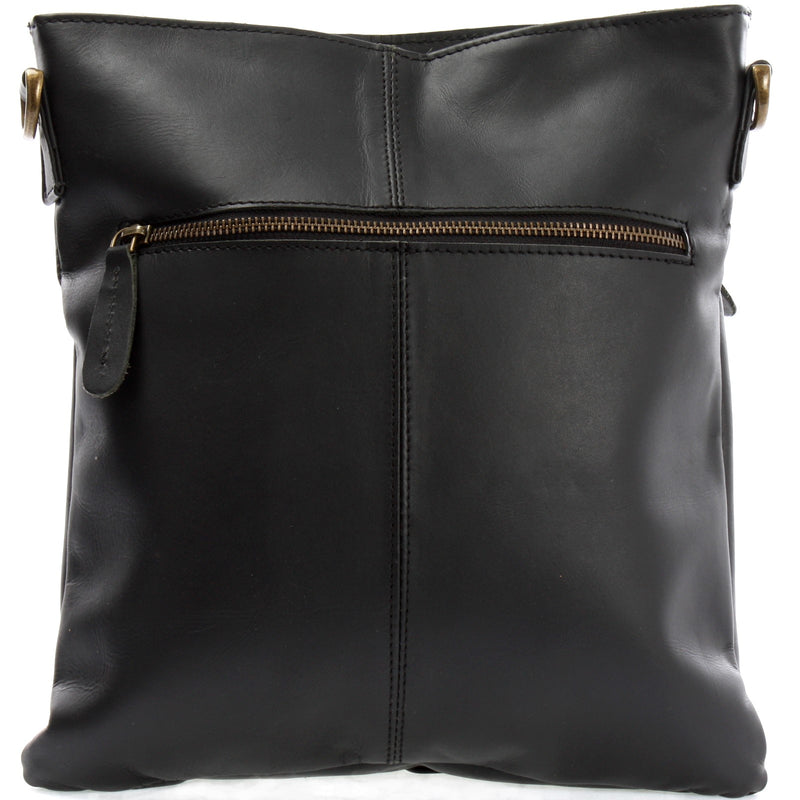 Leconi Umhängetasche Schultertasche Ledertasche Leder schwarz LE3084 Fabrikladen